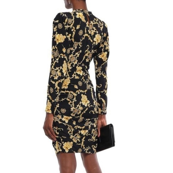 VERONICA BEARD Amile Ruched Silk Long Sleeve Dress - Picture 3 of 16